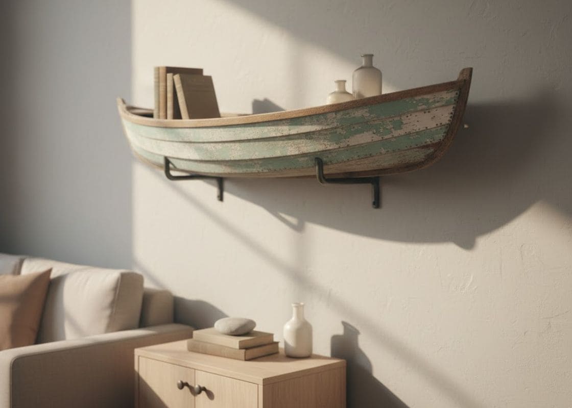 A Budget-Friendly Beach-Themed Shelf I Built Using Only Found Materials