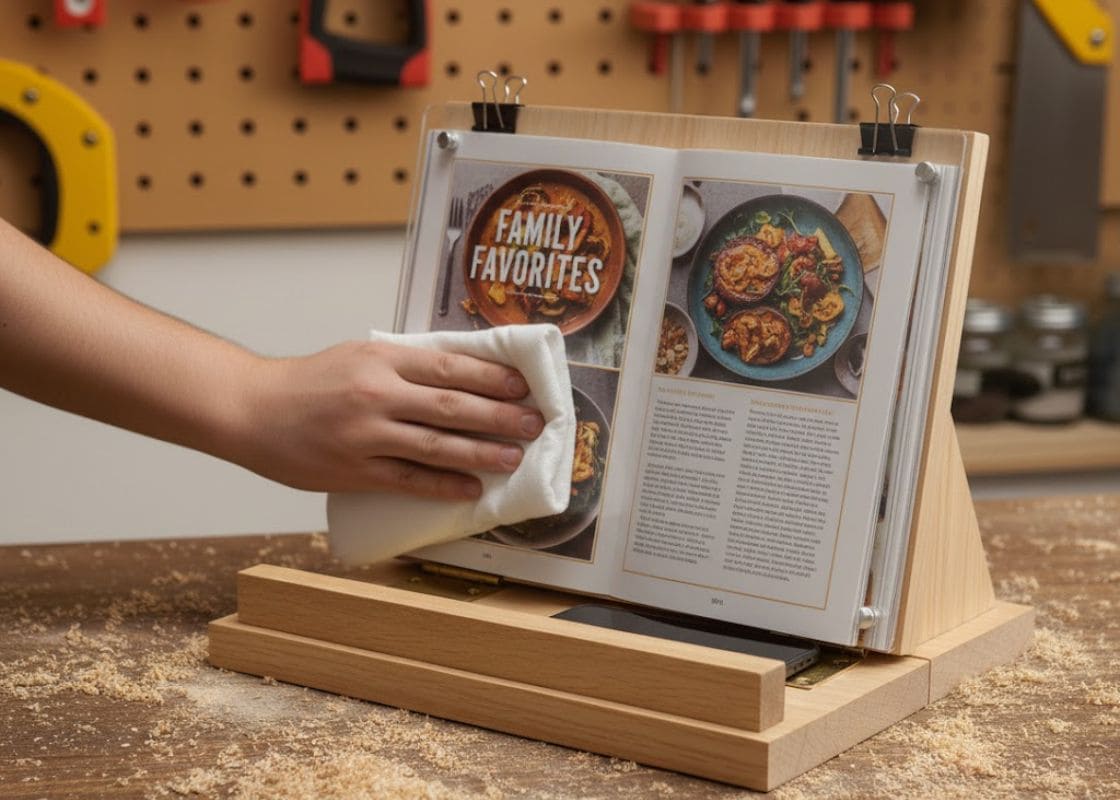 I Made a DIY Cookbook Stand Successfully